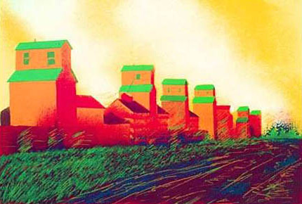 «Елеватори». 1990. Папір, акварель